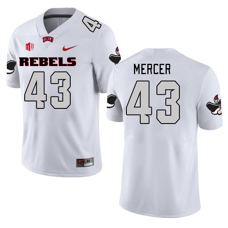 Men-Youth #43 Mekhi Mercer UNLV Rebels 2023 College Football Jerseys Stitched-White